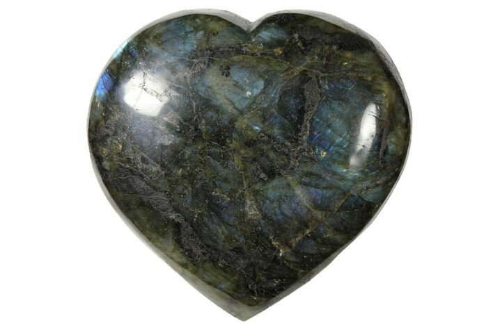Flashy Polished Labradorite Heart - Madagascar #126692